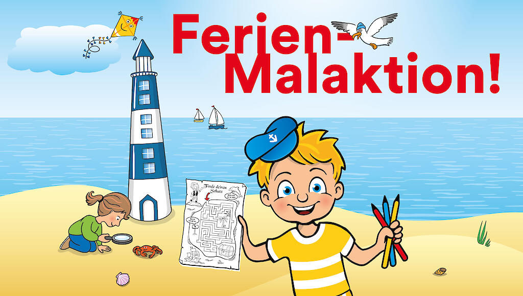 Veranstaltungsgrafik mit Denni Düssel zur Osterferienmalaktion.