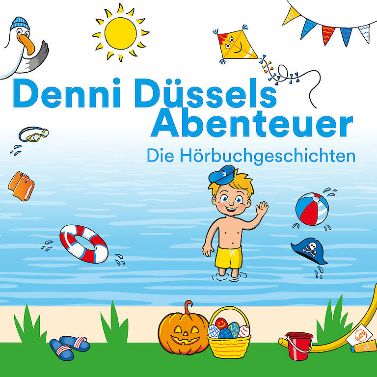 Bunte Grafik zum Thema Denni Düssels Abenteuer - Die Hörbuchgeschichten