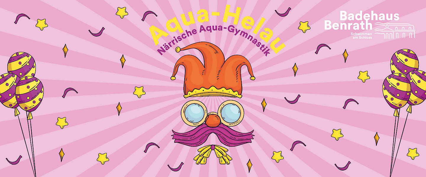 Veranstaltungsgrafik "Aqua-Helau" im Badehaus Benrath