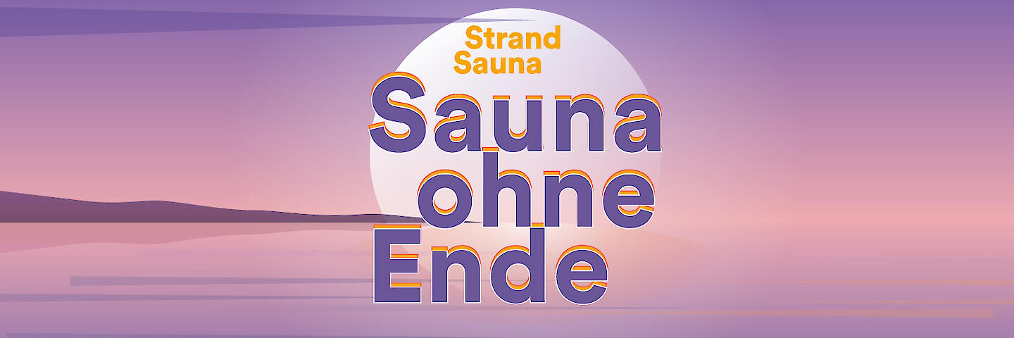 Veranstaltungsgrafik "Sauna ohne Ende" in der Strand-Sauna