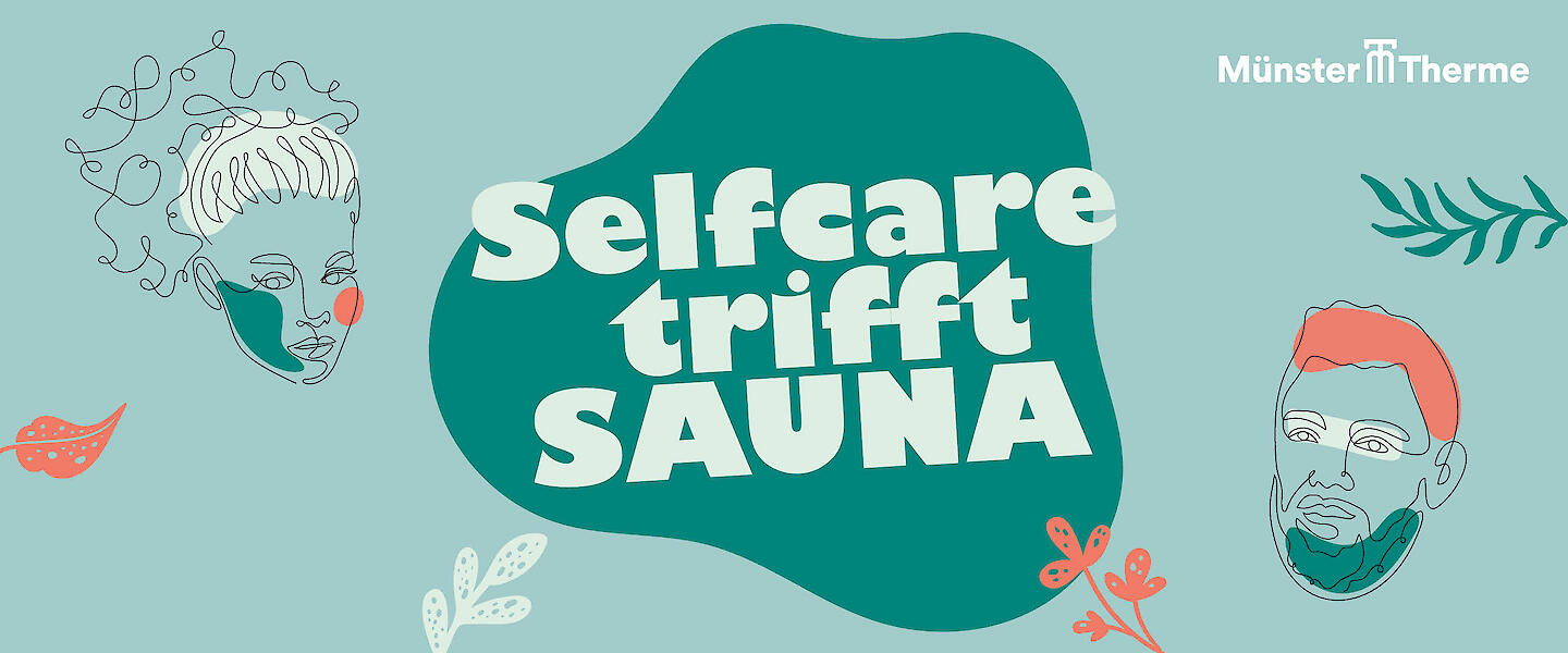 Veranstaltungsgrafik "Selfcare trifft Sauna" in der Münster-Therme