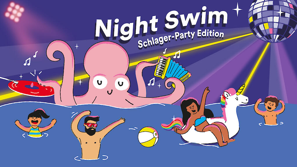 Veranstaltungsgrafik "Night Swim Unterrath - Schlager-Party"